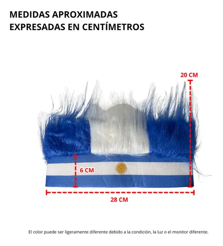 Vincha Pelos Argentina X 2 Peluca Bandera Mundial Seleccion