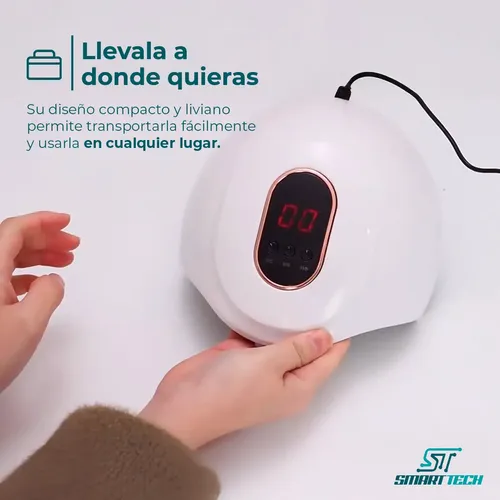 Cabina Lampara Smart Tech Uñas Esculpidas Uv Led Sensor Profesional Digital Color Blanco