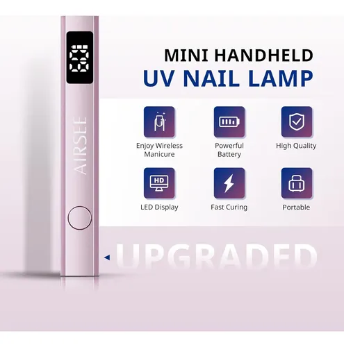 Lámpara Uv Recargable Rosa Para Uñas Gel Portátil