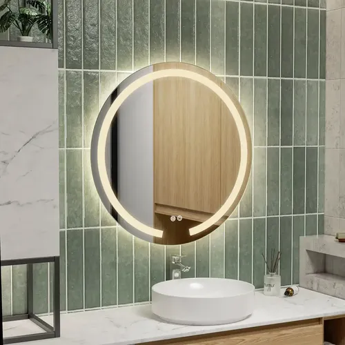 Espejo Circular LED Kora MirrorOn de 80 cm con Luz Regulable y Antiempañante para Baño