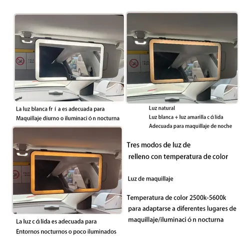 Espejo De Maquillaje Con Luz Led Recargable Para Coche Y Toc