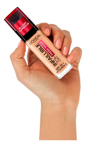 Base de maquillaje líquida L’Oréal Paris Infallible 32 Hour Fresh Wear Foundation Base de Maquillaje Líquida de Alta Cobertura y Larga Duración Infallible 32h Freshwear de L’óreal Paris tono 130 true