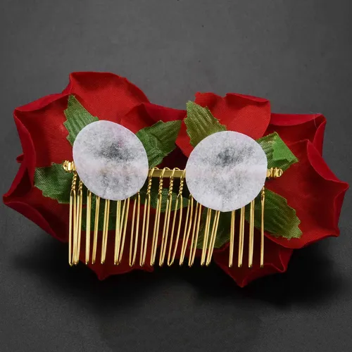 3x Broche Flor Rosa Para Pelo Flamenco Danzarín