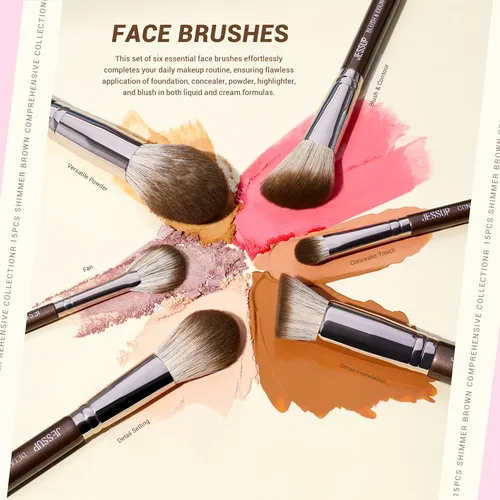 Kit Xxjessup De 15 Brochas De Maquillaje Completas Sintética