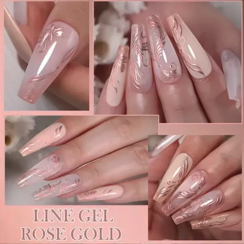 Esmalte Liner Uv Led Rosa Metalizado Nail Art Decoracion