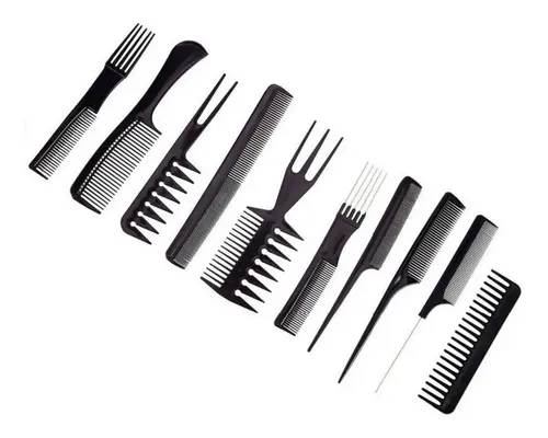Set De 10 Pinzas Para El Cabello, Peines Profesionales, Barb