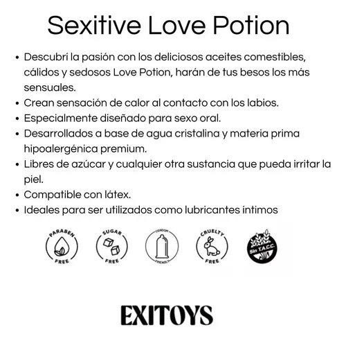Aceite Comestible Love Potion Sexitive Frutos Rojos 15gr