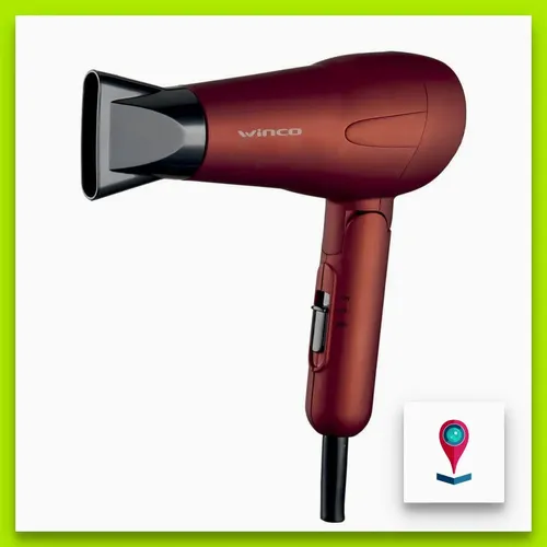Secador de Pelo Plegable Mini Viaje Con Difusor Winco W190 E Color Rojo