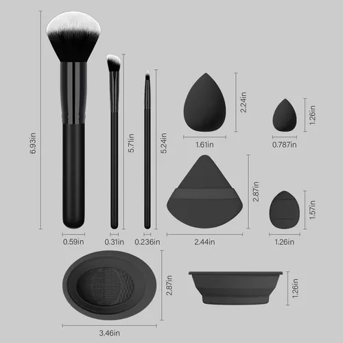 Set De Brochas De Maquillaje Koccido 26 Unidades Negro