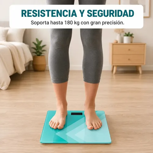 Balanza Digital Personal Freeway Hasta 180kg Recargable Usb Turquesa