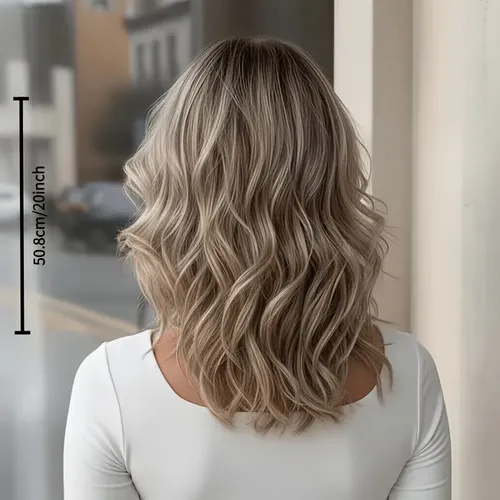 Peluca Rubia Rizada Degradada Para Mujer De 20 Pulgadas
