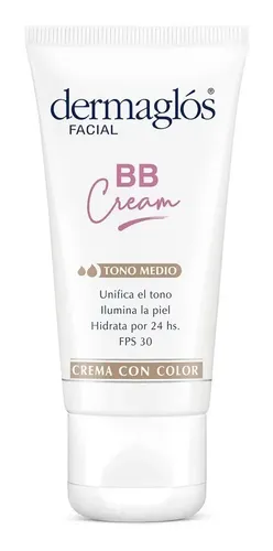 Dermaglos Bb Cream Facial Con Color Tono Medio Fps30 50 G
