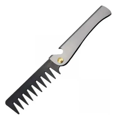Peine De Bolsillo Vintage De Acero Inox Para Barba Y Cabello