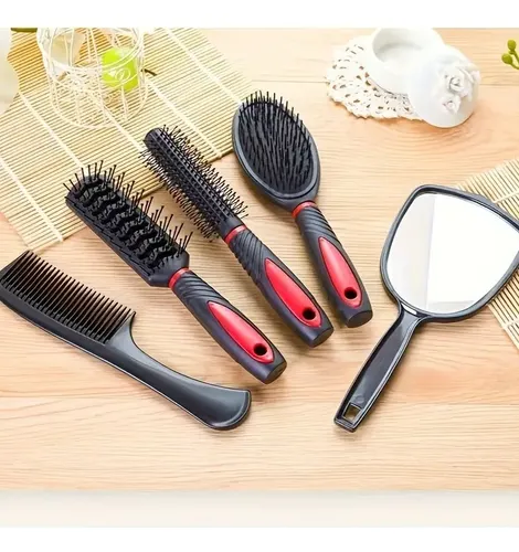 Set Peines Cepillos Cabello Con Soporte X5