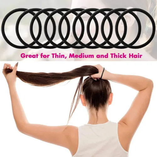 Cintas Para El Cabello Anezus, 200 Unidades, Elásticas Negra
