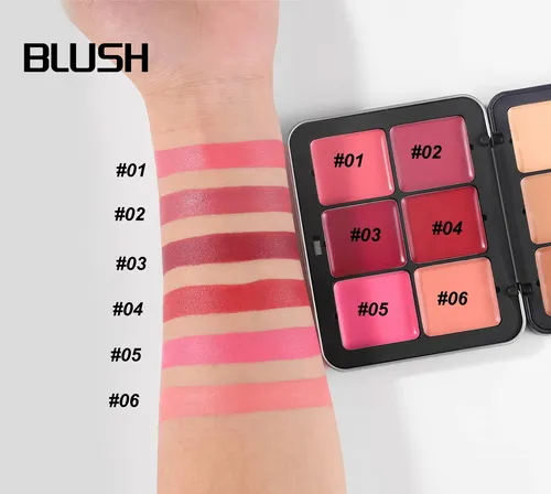 Paleta De Rubor Facial 6 Tonos Maquillaje Rosa