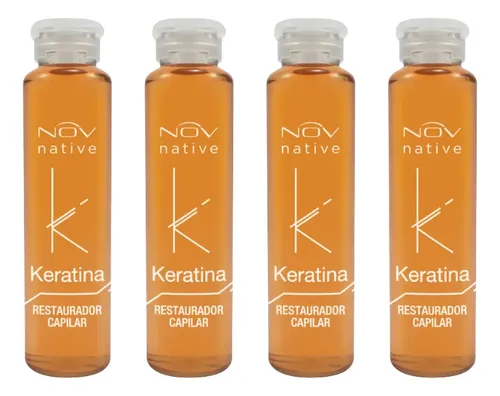 Ampolla Keratina Nov Restaurador Capilar 15ml X 4 Unidades