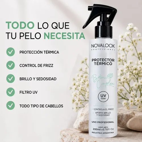 Protector Térmico Capilar Novalook Anti Frizz Filtro Uv 210m
