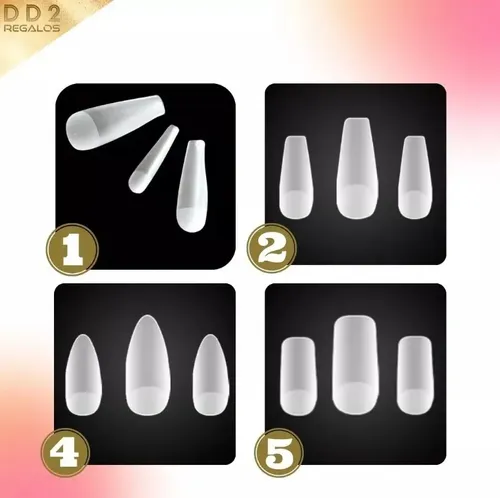Pack 48 Uñas Postizas Almendra Medio Matte Mely Construccion