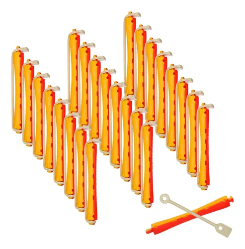 Set De 24 Rulos De Perm Para Cabello Con Banda De Goma En Ca