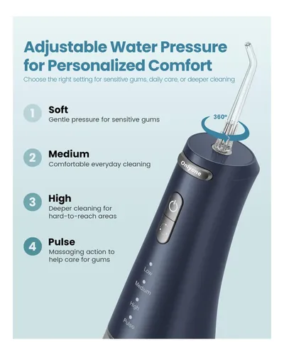Irrigador Bucal Portátil Con Hilo Dental De Agua Onlyone Azul