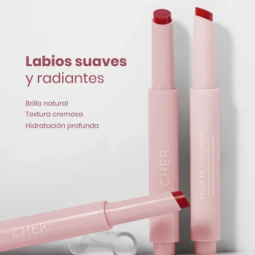 Labial Cher Dieciocho Rosy Brown Brillante Stick To The Gloss