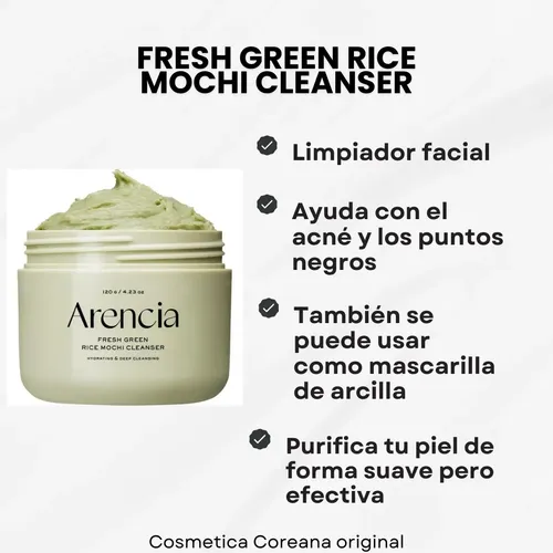 Arencia Fresh Green Rice Mochi Cleanser Limpiador 120g