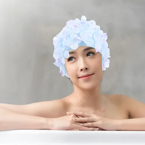 Gorro De Natación Con Protección De Pétalos De Piscina, Gorr