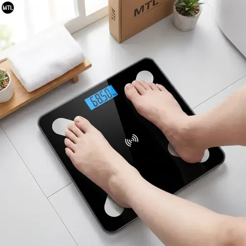 Balanza Digital Baño Bluetooth 180kg Vidrio Encendido Autom.