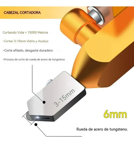 Cortador De Vidrio Y Azulejos 2 En 1 3-15 Mm Profesional