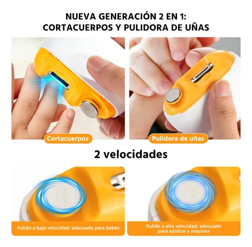 Cortauñas Eléctrico Recargable Lima Adultos Bebés Cherimoya