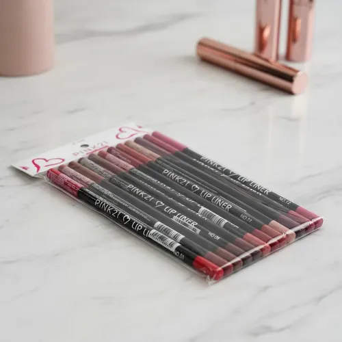 Pink 21 Lápiz Delineador De Labios Set X12 Colores Surtidos