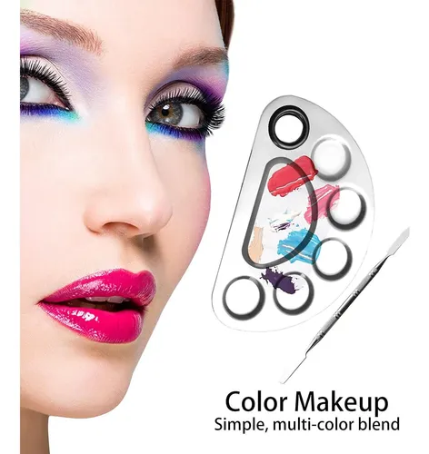Paleta De Maquillaje Profesional Acero Inoxidable 2 Piezas