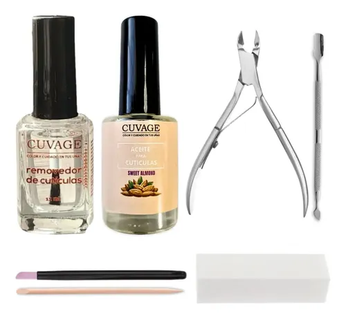 Kit De Cuidado Corta Cutículas Alicate Repujador Aceite Uñas
