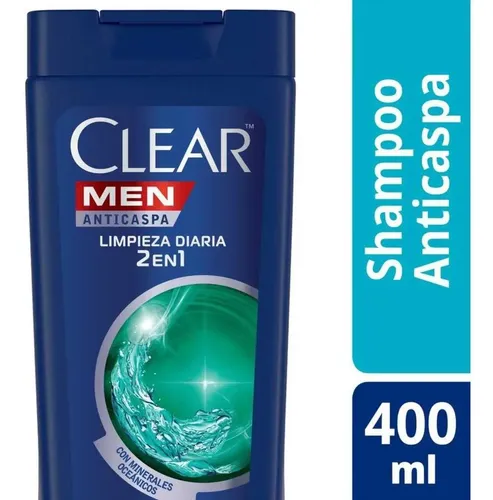 Clear Shampoo limpieza diaria 2 en 1 400ml