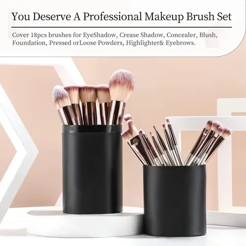 Set De Brochas De Maquillaje Portátiles Multicolor 15 Piezas