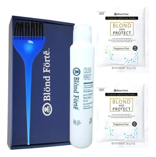 Kit De Decoloración Blond Forte 8+ Con Revelador 20 Vol
