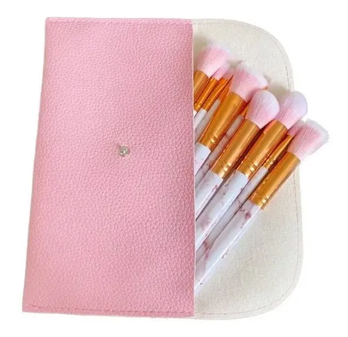 Set 10 Brochas Pinceles Excelente Calidad Con Estuche