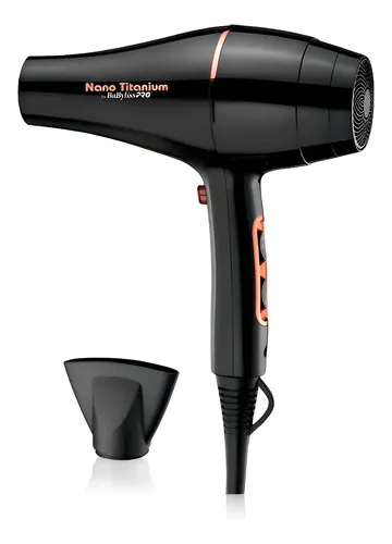 Secador Babyliss pro rose gold black nano titanium 2000w negro