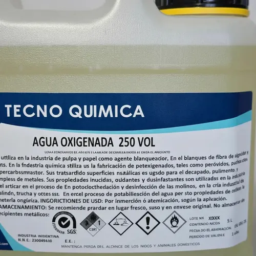 Agua Oxigenada 250 Volumenes Bidones Reforzados Total 10 Lts
