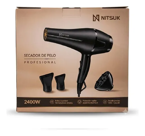 Secador De Pelo Profesional Nitsuk 2400w Iónico Con Difusor