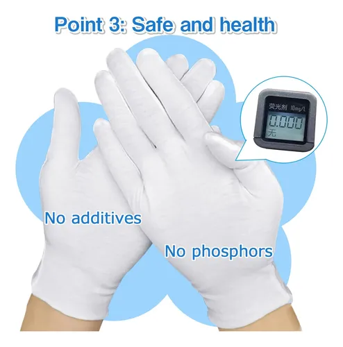 Guantes De Algodón Blancos Hidratantes Reutilizables S