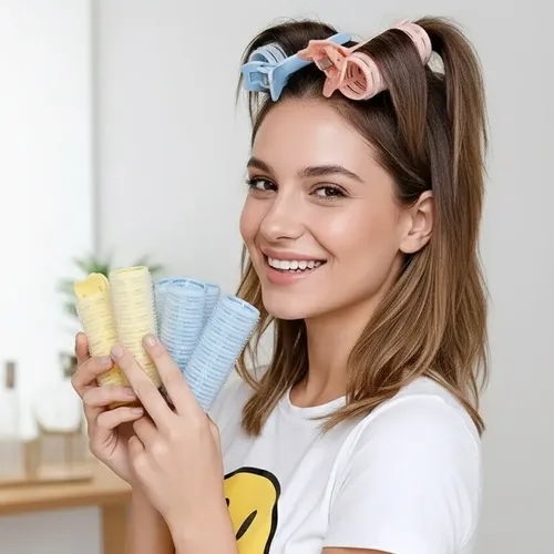 Rulos Gigantes 6pcs Sin Calor Volumen Raíz Cabello Largo 6 Piezas