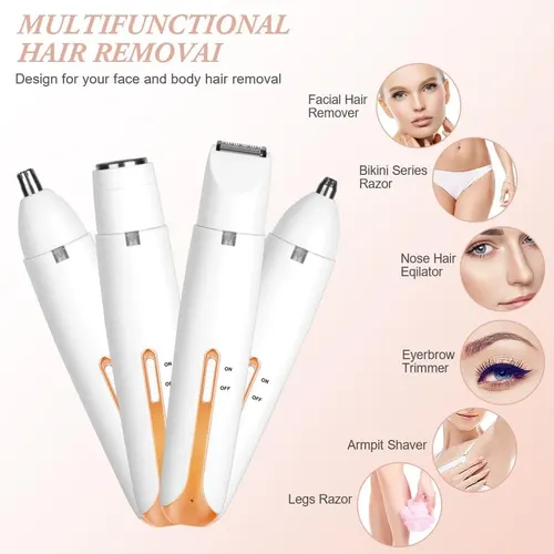 Recortadora Eléctrica Femenina 4 En 1 Body Intimate White 12