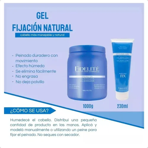 Fidelité Gel Suave Fijación Natural Efecto Húmedo (230ml)