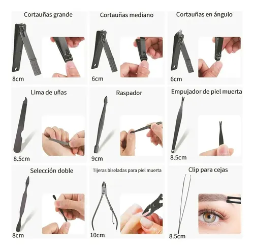 Set 24 Piezas Kit Manicura Y Pedicura Acero Inox.