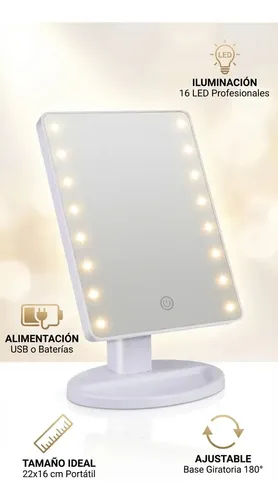 Espejo Rectangular De Mano Aitech Espejo Led Rectangular Con