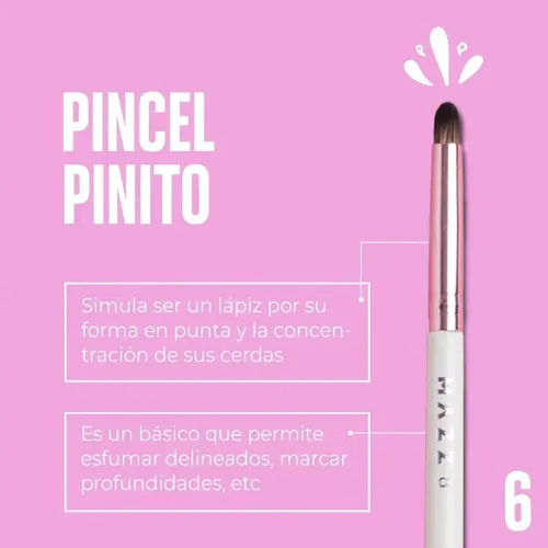 Pincel De Ojos Pinito Profesional Mazz Make Up Pelo extra suave