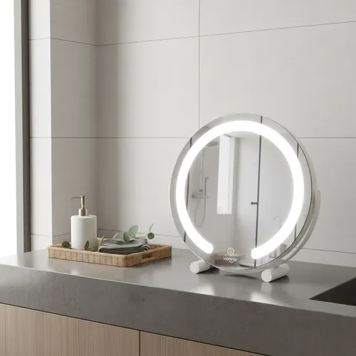 Espejo Para Tocador Led Redondo Maquillaje Metalico Vonne