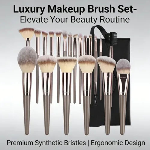 Set 20 Pinceles De Maquillaje Profesional Con Estuche